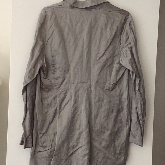 Eileen Fisher blazer NWT Steel satin - Picture 2 of 10